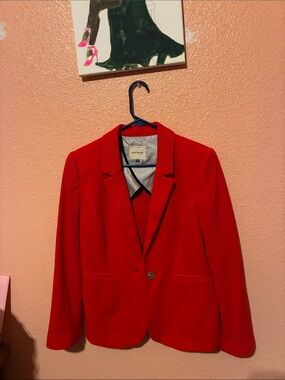 COURT & ROWE Bright Red Single-Button Blazer